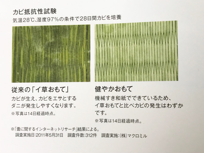 ① ダニの心配がない畳、カビの心配がない畳